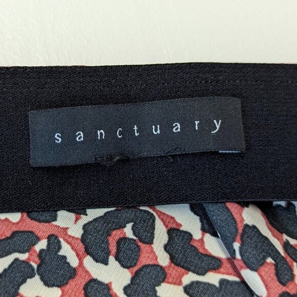 Sanctuary *Size Small Pull-On Leopard Print Midi Skirt Red/Black/Tan - Picture 3 of 9